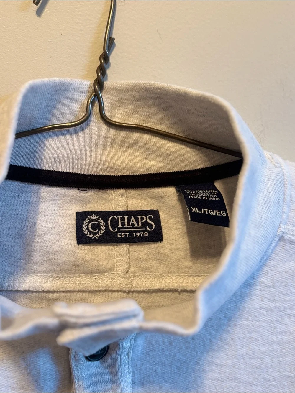 VTG 90s Chaps Cream and Navy Striped Mock Neck Sweater